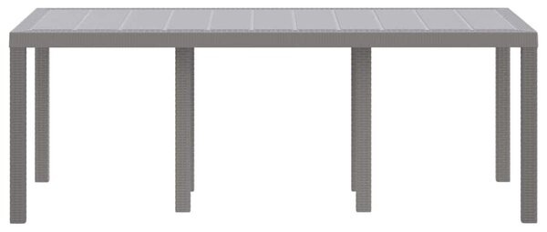 Kerti Asztal Világosszürke 200 x 100 x 73 cm polirattan