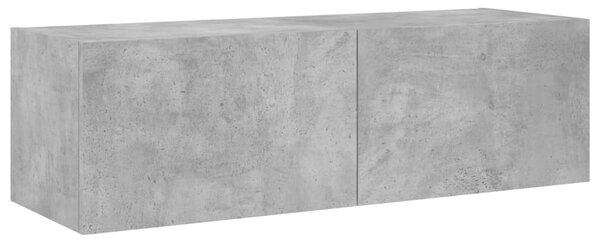 Betonszürke fali TV-szekrény LED-világítással 100 x 35 x 31 cm