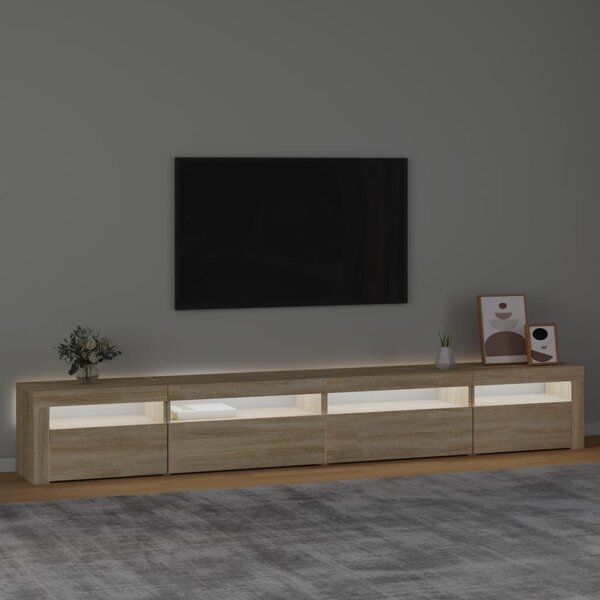 Sonoma tölgy színű TV-szekrény LED-lámpákkal 270x35x40 cm