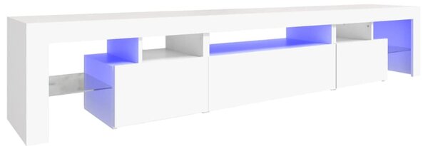 Fehér TV-szekrény LED-lámpákkal 215x36,5x40 cm