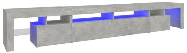 Betonszürke TV-szekrény LED lámpákkal 260x36,5x40 cm