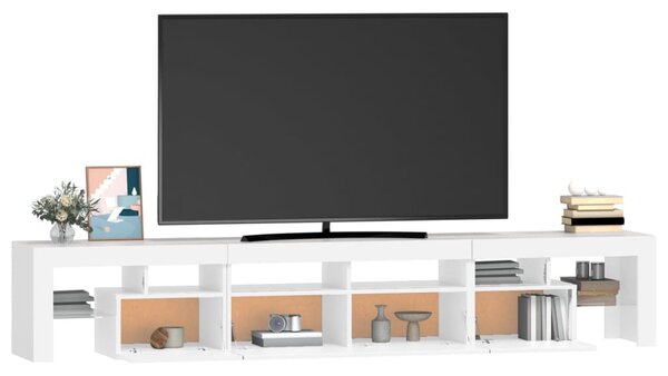 Fehér TV-szekrény LED-lámpákkal 230x36,5x40 cm