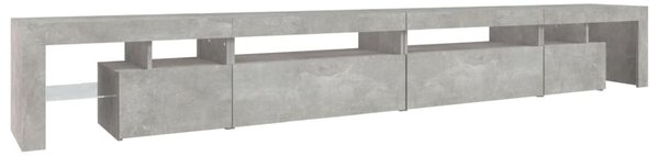 Betonszürke TV-szekrény LED-lámpákkal 290x36,5x40 cm
