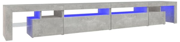 Betonszürke TV-szekrény LED-lámpákkal 290x36,5x40 cm