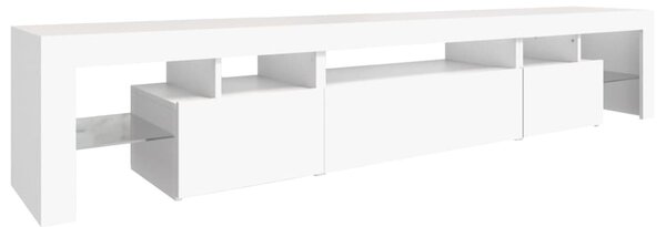 Fehér TV-szekrény LED-lámpákkal 215x36,5x40 cm