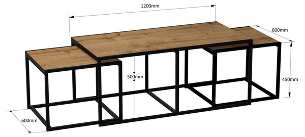 Gigante dohányzóasztal, 120 cm