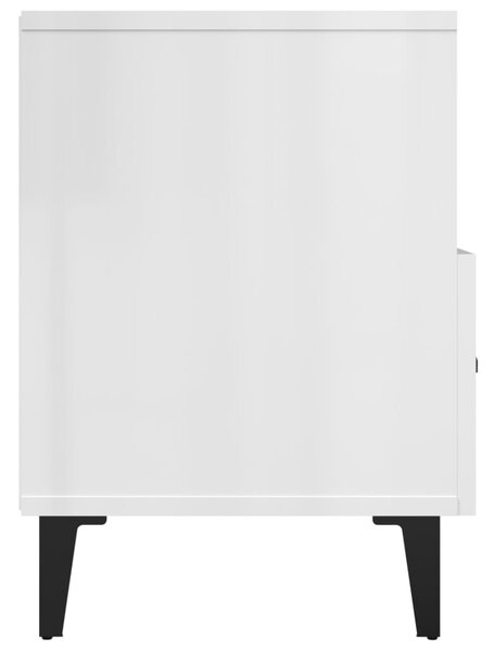 Fehér magasfényű szerelt fa TV-szekrény 80x36x50 cm