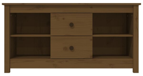 Mézbarna tömör fenyőfa TV-szekrény 103 x 36,5 x 52 cm