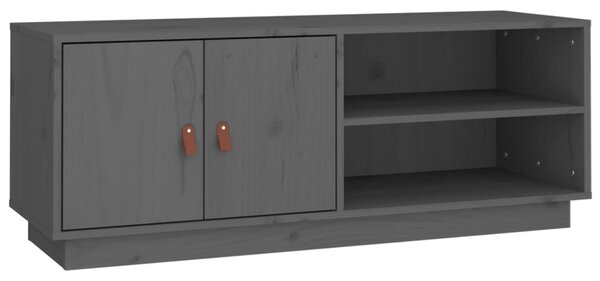 Szürke tömör fenyőfa TV-szekrény 105x34x40 cm