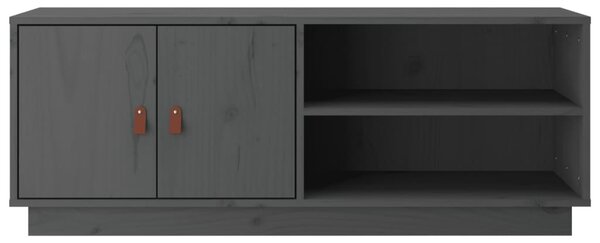 Szürke tömör fenyőfa TV-szekrény 105x34x40 cm