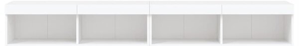 2 db fehér TV-szekrény LED-világítással 100x30x30 cm