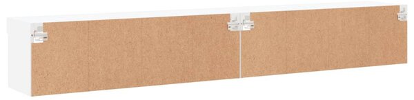2 db fehér TV-szekrény LED-világítással 100x30x30 cm
