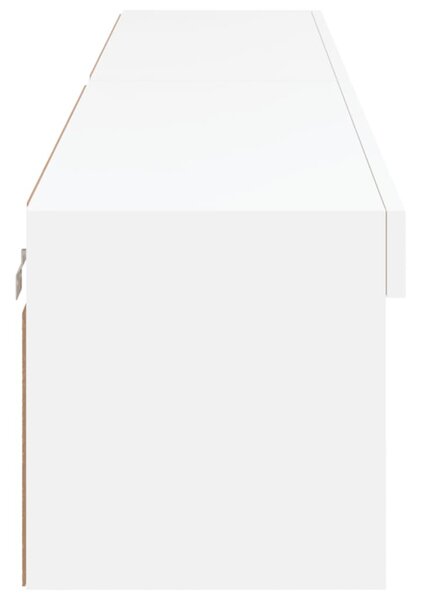 2 db fehér TV-szekrény LED-világítással 100x30x30 cm