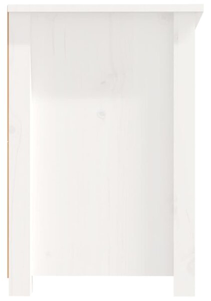 Fehér tömör fenyőfa TV-szekrény 114x35x52 cm