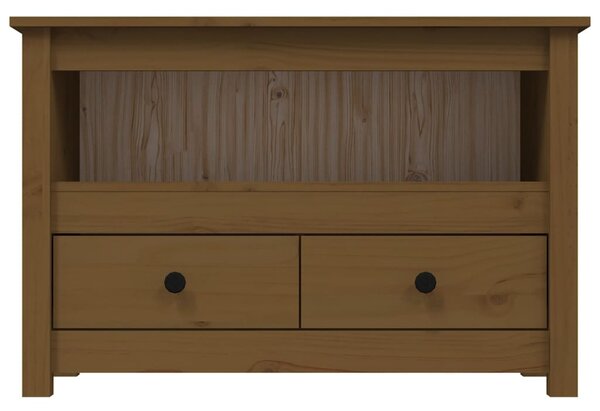 Mézbarna tömör fenyőfa TV-szekrény 79 x 35 x 52 cm