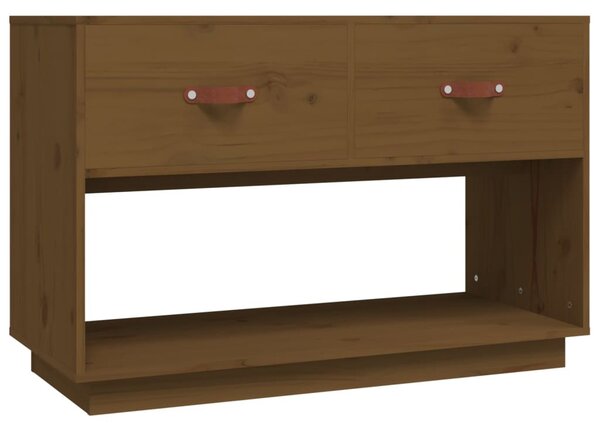 Mézbarna tömör fenyőfa TV-szekrény 90x40x60 cm