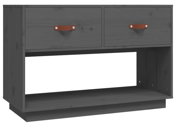 Szürke tömör fenyőfa TV-szekrény 90 x 40 x 60 cm