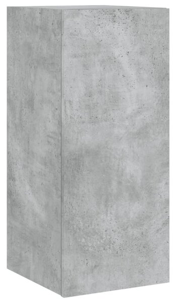 Betonszürke falra szerelhető TV-szekrény LED-del 30,5x35x70 cm