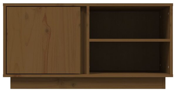 Mézbarna tömör fenyőfa TV-szekrény 80x35x40,5 cm