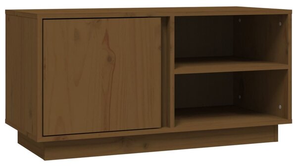 Mézbarna tömör fenyőfa TV-szekrény 80x35x40,5 cm