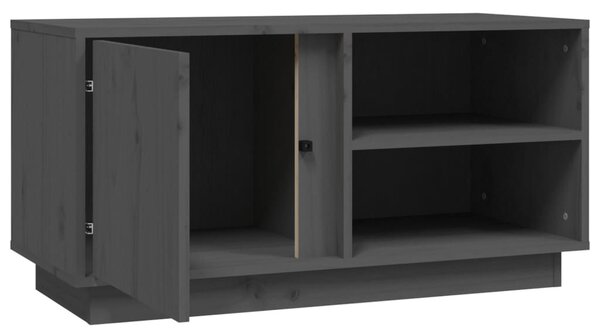Szürke tömör fenyőfa TV-szekrény 80 x 35 x 40,5 cm