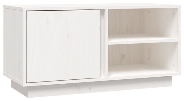 Fehér tömör fenyőfa TV-szekrény 80 x 35 x 40,5 cm