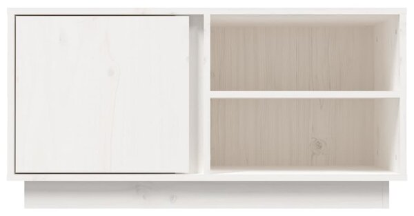 Fehér tömör fenyőfa TV-szekrény 80 x 35 x 40,5 cm