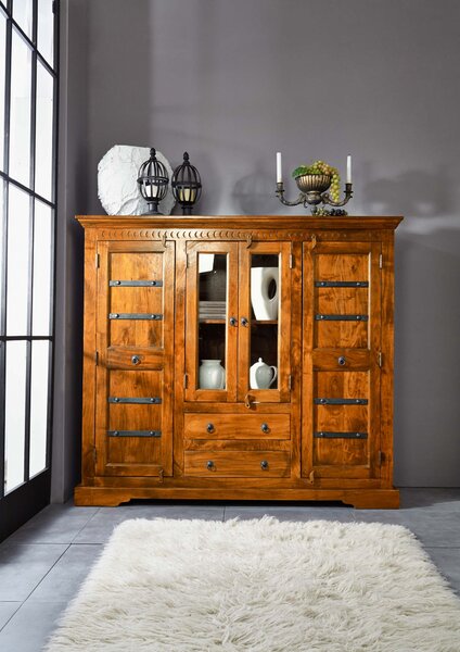 CAMBRIDGE HONEY Highboards komód8 masszív akác
