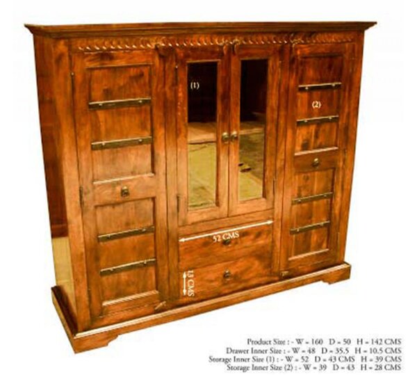 CAMBRIDGE HONEY Highboards komód8 masszív akác