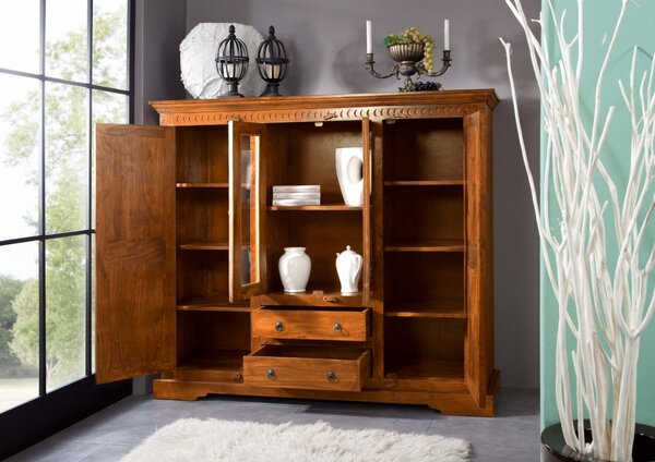 CAMBRIDGE HONEY Highboards komód8 masszív akác