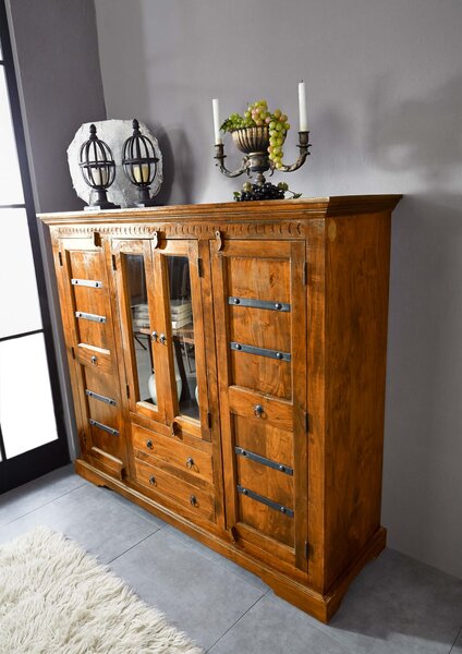 CAMBRIDGE HONEY Highboards komód8 masszív akác