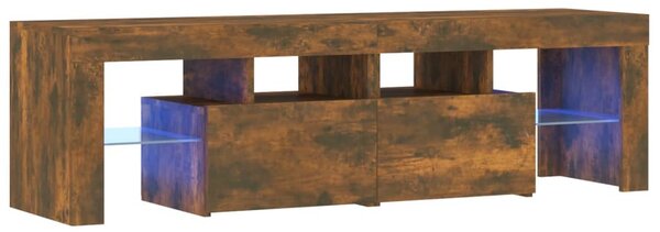 Füstös tölgy színű TV-szekrény LED-lámpákkal 140 x 36,5 x 40 cm