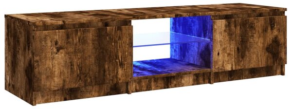 Füstös tölgy színű TV-szekrény LED-ekkel 140 x 40 x 36 cm