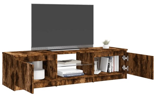 Füstös tölgy színű TV-szekrény LED-ekkel 140 x 40 x 36 cm