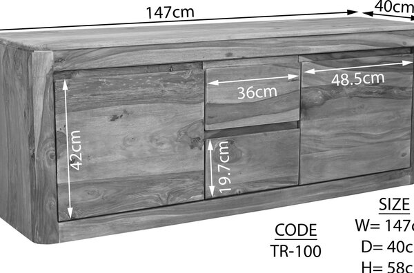 MONTREAL komód, indiai paliszander 58x147 cm