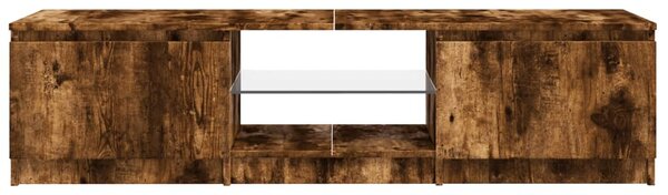 Füstös tölgy színű TV-szekrény LED-ekkel 140 x 40 x 36 cm