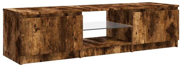 Füstös tölgy színű TV-szekrény LED-ekkel 140 x 40 x 36 cm