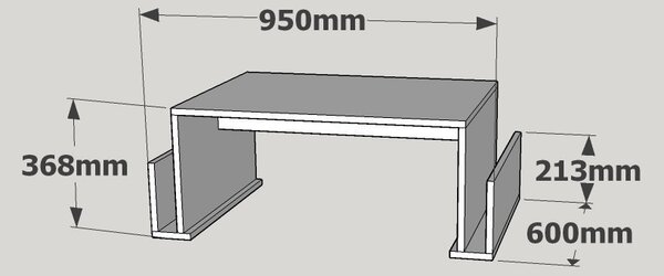 Magazin dohányzóasztal, fehér, 95 cm