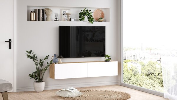 TV asztal/szekrény Freddie 10 (atlantic fenyő + fehér)