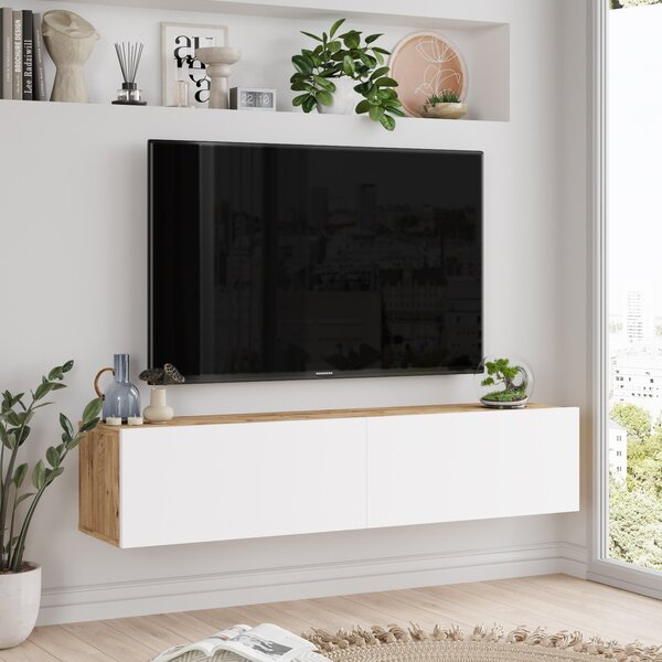 TV asztal/szekrény Freddie 10 (atlantic fenyő + fehér)