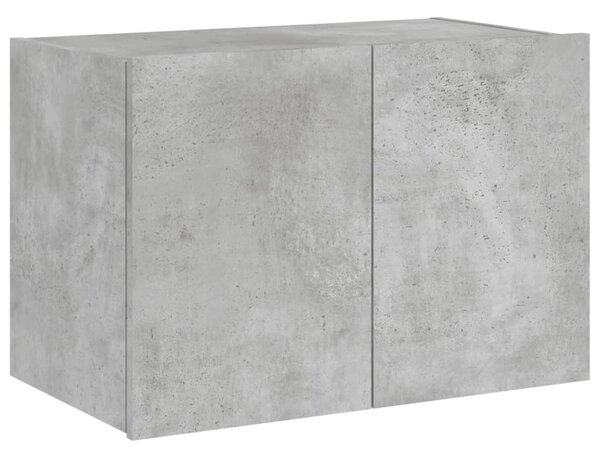Betonszürke falra szerelhető TV-szekrény LED-del 60x35x41 cm