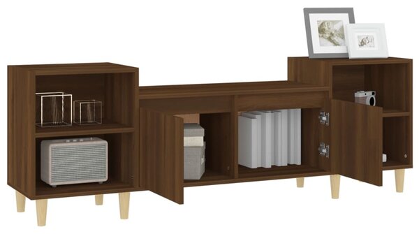 Barna tölgyszínű szerelt fa TV-szekrény 160x35x55 cm
