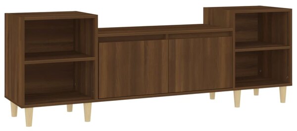 Barna tölgyszínű szerelt fa TV-szekrény 160x35x55 cm