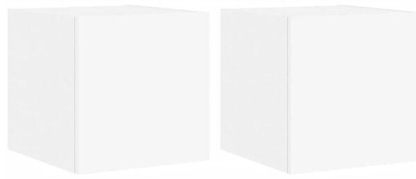 2 db fehér fali TV-szekrény LED-világítással 30,5x35x30 cm