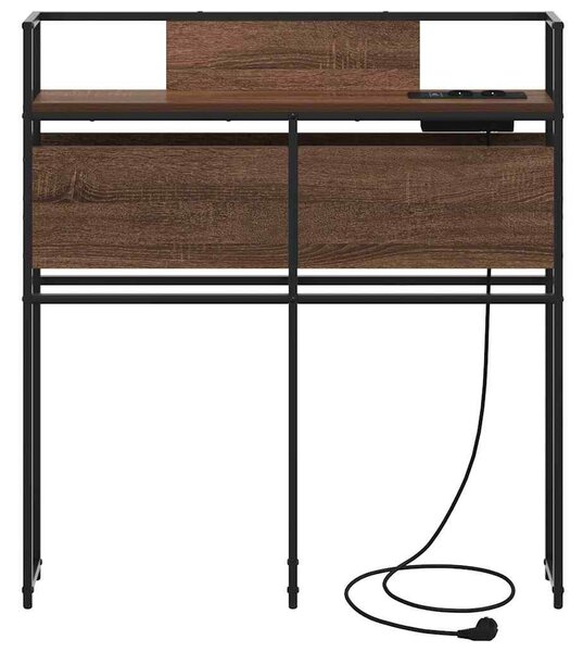 Tároló fejtámla polcokkal fejtámlával barna tölgy 75 cm Faanyag