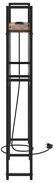 Tárolós Fejtámla Töltő Állomással Füstölt tölgy 75 cm Faanyag