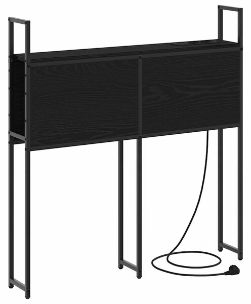 Tárolós Fejtámla Töltő Állomással Musta tammi 75 cm Faanyag