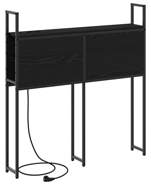 Tárolós Fejtámla Töltő Állomással Musta tammi 75 cm Faanyag