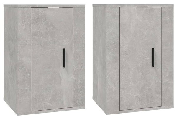 2 db betonszürke fali TV-szekrény 40x34,5x60 cm