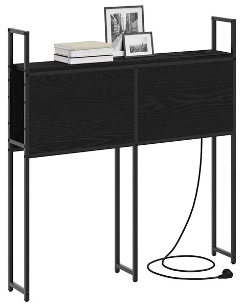 Tárolós Fejtámla Töltő Állomással Musta tammi 75 cm Faanyag